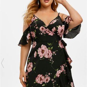 Cold Shoulder wrap dress  2XL
